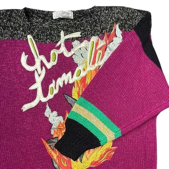 Lame! “Hot Tamale” Novelty Sweater Medium - Picture 5 of 8
